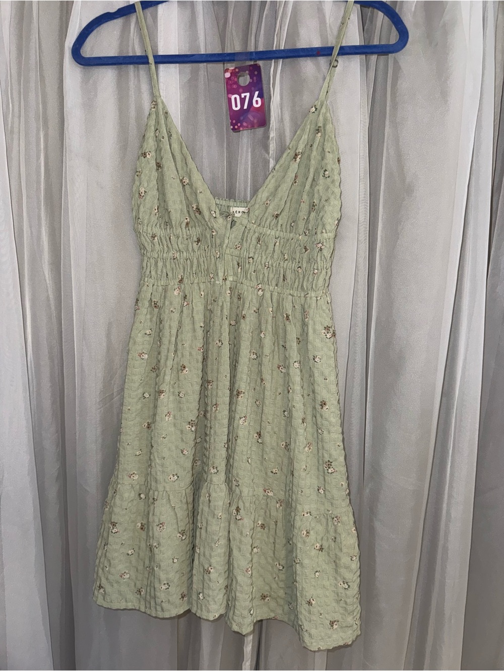 Aeropostale Light Green Floral Mini Dress